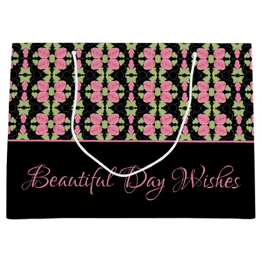 Künstlerischer Gemusterter Blumendesigner Große Geschenktüte (Vorderseite)