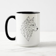 Künstlerischer geometrischer Wolfskopf Keramik-Kaf