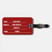 Künstlerischer Gepäckanhänger des roten (Rückseite horizontal)