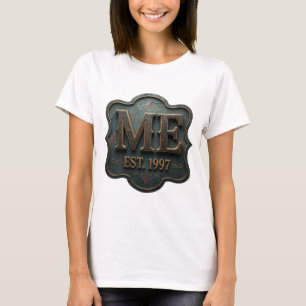 Künstlerischer Gold ME EST 1997 Druck T-Shirt