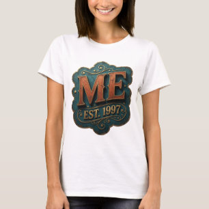 Künstlerischer Gold ME EST 1997 Statement-Design T-Shirt