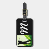 Künstlerischer Golf-Spieler Gepäckanhänger (Vorderseite vertikal)