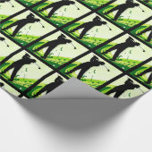 Künstlerischer Golf-Spieler Geschenkpapier (Ecke)