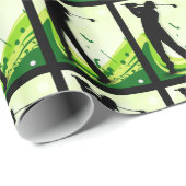 Künstlerischer Golf-Spieler Geschenkpapier (Rolleneckpunkt)