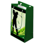 Künstlerischer Golf-Spieler Kleine Geschenktüte (Rückseite Schrägansicht)