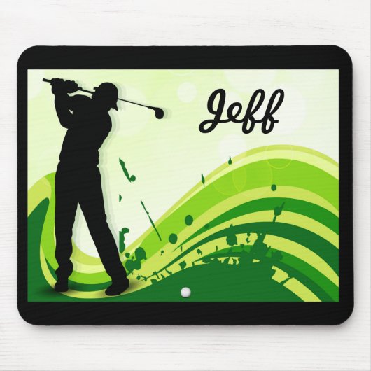 Künstlerischer Golf-Spieler Mousepad (Vorne)