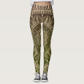 Künstlerischer Gradient staubige grüne Mandala Yog Leggings (Vorderseite)