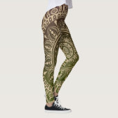 Künstlerischer Gradient staubige grüne Mandala Yog Leggings (Rechts)