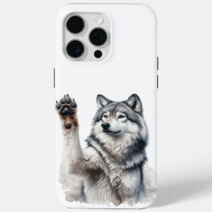 Künstlerischer Grauer Wolf in Wasserfarbe Case-Mate iPhone Hülle