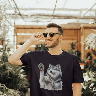 Künstlerischer Grauwolf in Aquarell T-Shirt