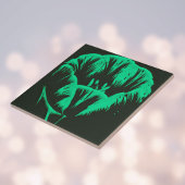 Künstlerischer Grüner Pop Kunst, Dichtung und Musi Fliese