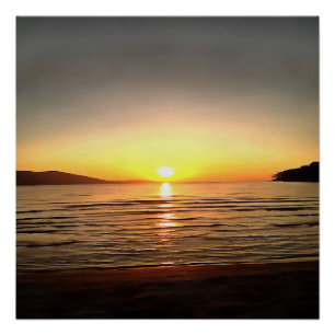 Künstlerischer Herbst Sonnenuntergang auf der Ägäi Poster
