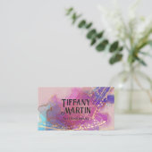 künstlerischer Hintergrund | Aquarellgoldmatter Visitenkarte (Stehend Vorderseite)