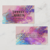 künstlerischer Hintergrund | Aquarellgoldmatter Visitenkarte (Vorne/Hinten)