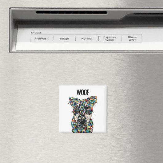 Künstlerischer Hund Woof Magnet (In Situ (Geschirrspüler))