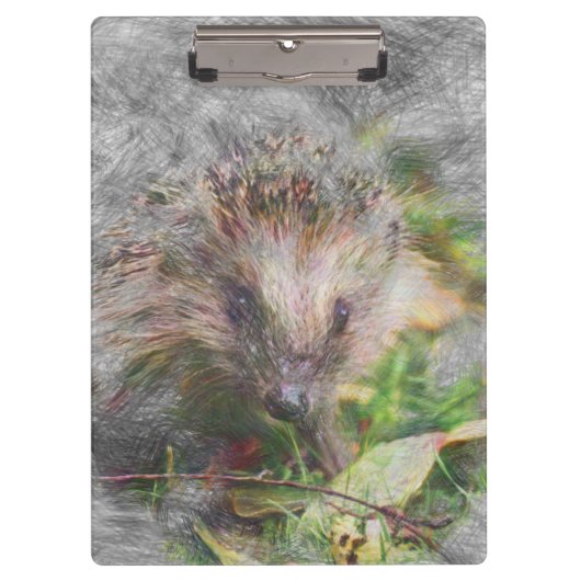 künstlerischer Igel Klemmbrett (Vorderseite)