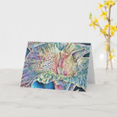 Künstlerischer Impressionist Lily in Blue Art Note Karte (Gelbe Blume)