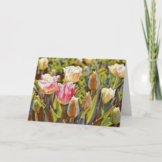 Künstlerischer Impressionist Tulip Garden Art Kart Karte (Vorderseite)