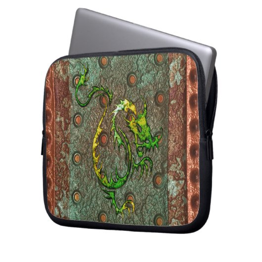 Künstlerischer, in 3D aussehender, asiatischer Dra Laptopschutzhülle (Vorderseite Links)