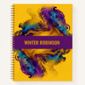 Künstlerischer individuelle Name mit farbiger Aqua Notizblock (Vorderseite)