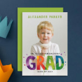 Künstlerischer Kindergarten Graduate grünes Foto Ankündigung