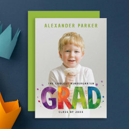 Künstlerischer Kindergarten Graduate  grünes Foto Ankündigung