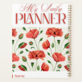 Künstlerischer Klatschmohn-Tagesplanplaner Planer (Rückseite)