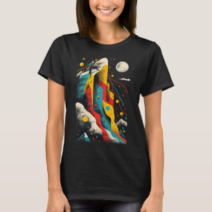 Künstlerischer Kletterer beim abstrakten Kunstfels T-Shirt