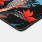 Künstlerischer Koi-Fisch mit schwarzer Basis Schreibtischunterlage (Ecke)