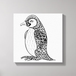 Künstlerischer König Penguin Zendoodle 6 Leinwanddruck