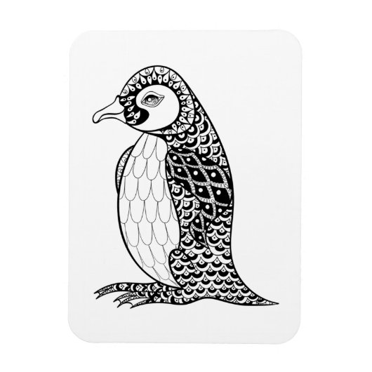 Künstlerischer König Penguin Zendoodle Magnet (Vertikal)