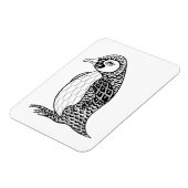 Künstlerischer König Penguin Zendoodle Magnet (Linke Seite)