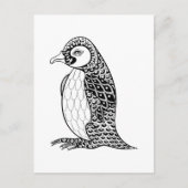 Künstlerischer König Penguin Zendoodle Postkarte (Vorderseite)
