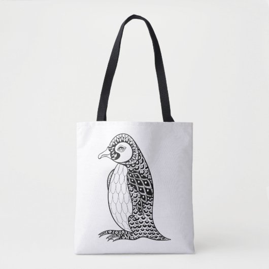 Künstlerischer König Pinguin Zendoodle 2 Tasche (Vorderseite)