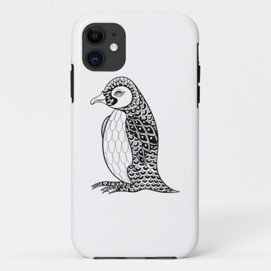 Künstlerischer König Pinguin Zendoodle Case-Mate iPhone Hülle (Rückseite)