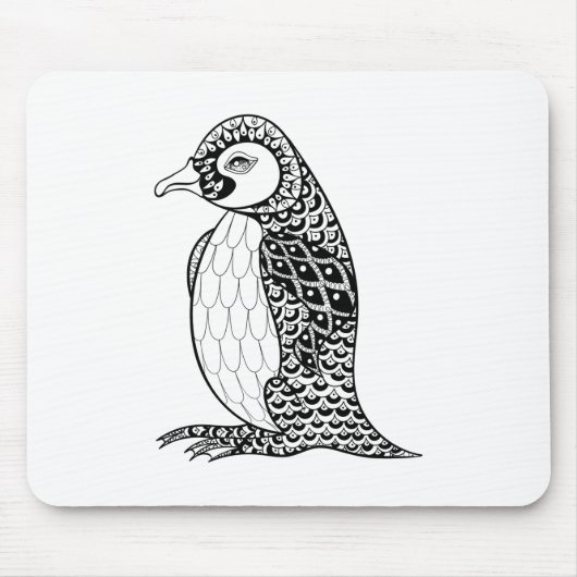 Künstlerischer König Pinguin Zendoodle Mousepad (Vorne)