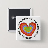 Künstlerischer Krankenpflege-Assistent knöpft Button (Vorne & Hinten)