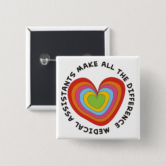 Künstlerischer Krankenpflege-Assistent knöpft Button (Vorne & Hinten)