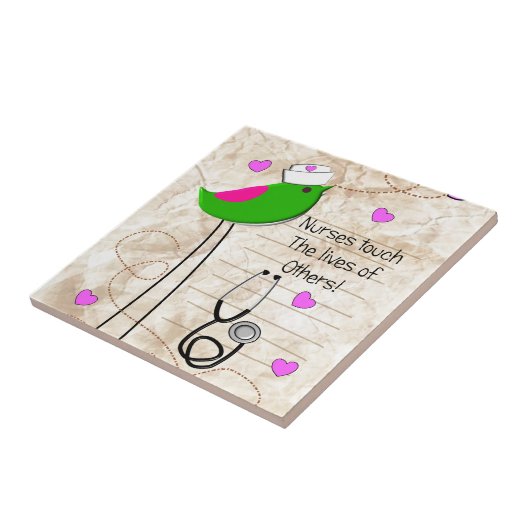 Künstlerischer Krankenschwester-Vogel Fliese (Seite)