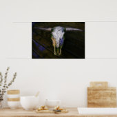 Künstlerischer Kuhschädel mit Hornplakat Poster (Küche)