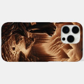 Künstlerischer Lederähnlicher Bär am Fluss Case-Mate iPhone Hülle (Rückseite (Horizontal))