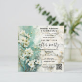 Künstlerischer Marmor floral je nach Hochzeit Einladung (Stehend Vorderseite)