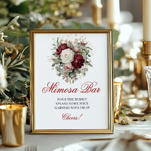 Künstlerischer Mimosa-Bar-Blush-Burgunder-Tischsch Poster