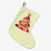 Künstlerischer, moderner Rot- und Rosa-Weihnachtsb Großer Weihnachtsstrumpf (Vorderansicht (hängend))