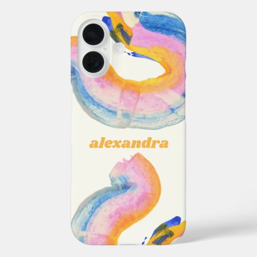 Künstlerischer Name Abstrakt Blau und Gelb Case-Mate iPhone Hülle (Rückseite)