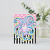 Künstlerischer Oktopus Postkarte (Stehend Vorderseite)