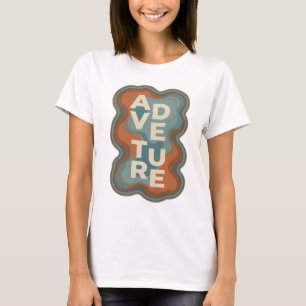 Künstlerischer Orange-Abenteuer-Slogan-Entwurf T-Shirt
