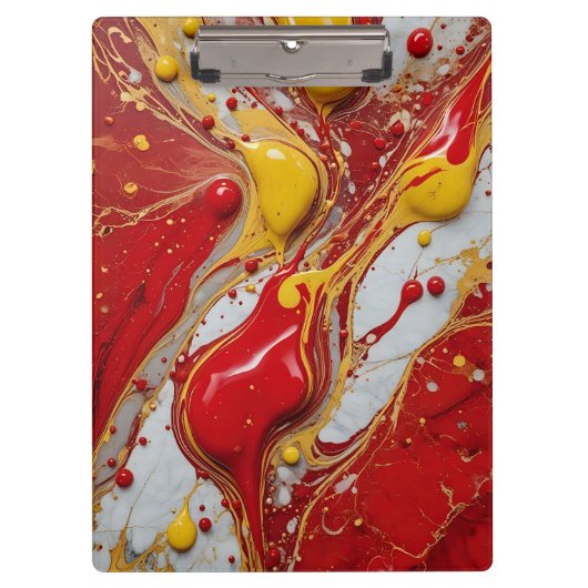 Künstlerischer Paint-Spritzer auf Marmor Klemmbrett (Vorderseite)