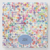 Künstlerischer Paint Spritzer farbenfroh Steinuntersetzer (Vorderseite)