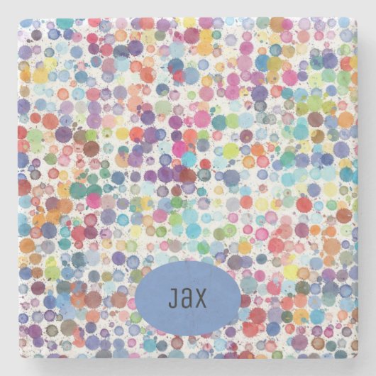 Künstlerischer Paint Spritzer farbenfroh Steinuntersetzer (Vorderseite)